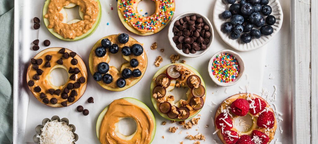 Apple Donuts" with Nut Butter