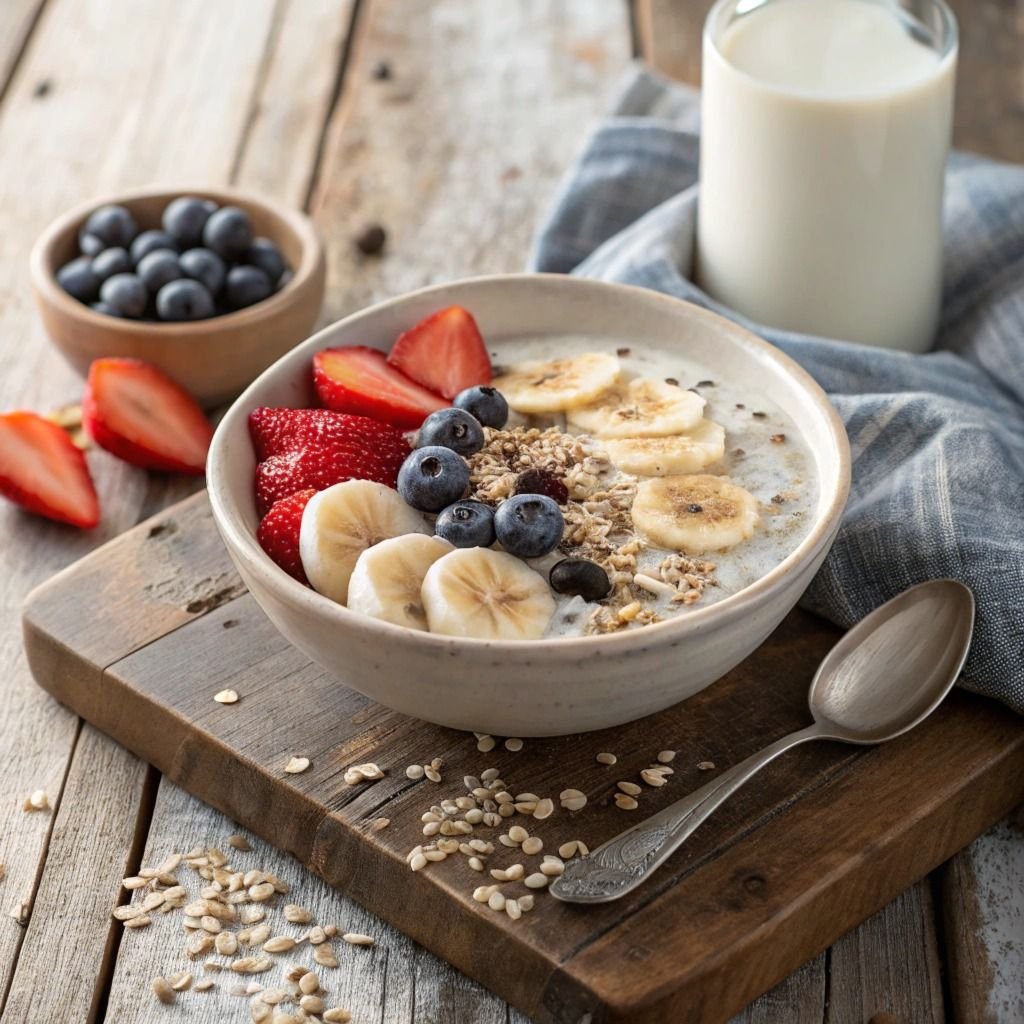 overnight oats with yogurt and fruit